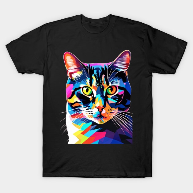 American Shorthair Pop Art T-Shirt by VALCO